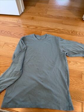 Uniqlo Men's Long Sleeve Crew Neck Shirt - Slate Green